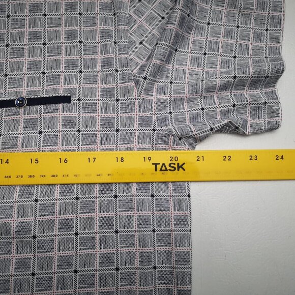 2 / $30.00 - NWOT Sergio Louis Men's Navy White & Red Square Pattern Polo Shirt - Picture 6 of 8
